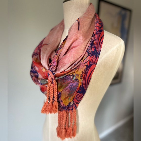 Powder Design 100% Silk Tropical Hummingbird Scarf - Picture 10 of 10